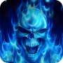 icon Skulls in a blue flame