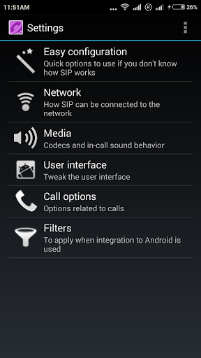 Easy settings. Звонок Интерфейс Android 2.2.